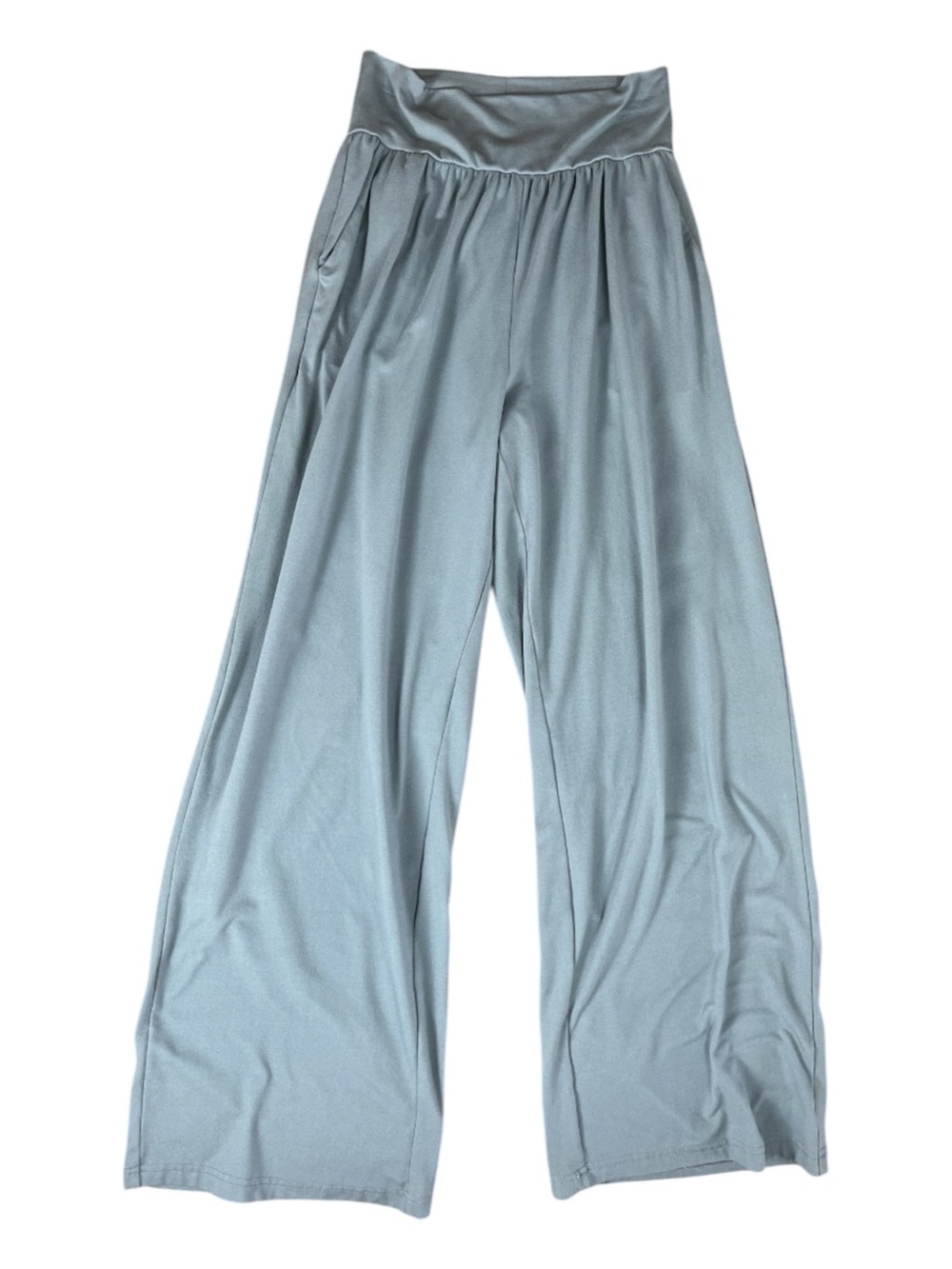 Gracyoga Gray Foldover Waist Wide Leg Palazzo Lounge Pants Size S